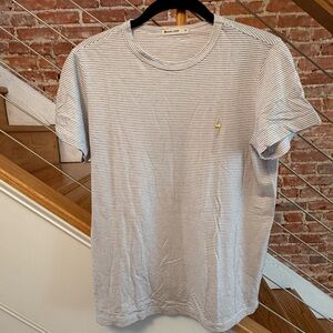 Marine Layer Striped Tee with embroidered lightning bolt